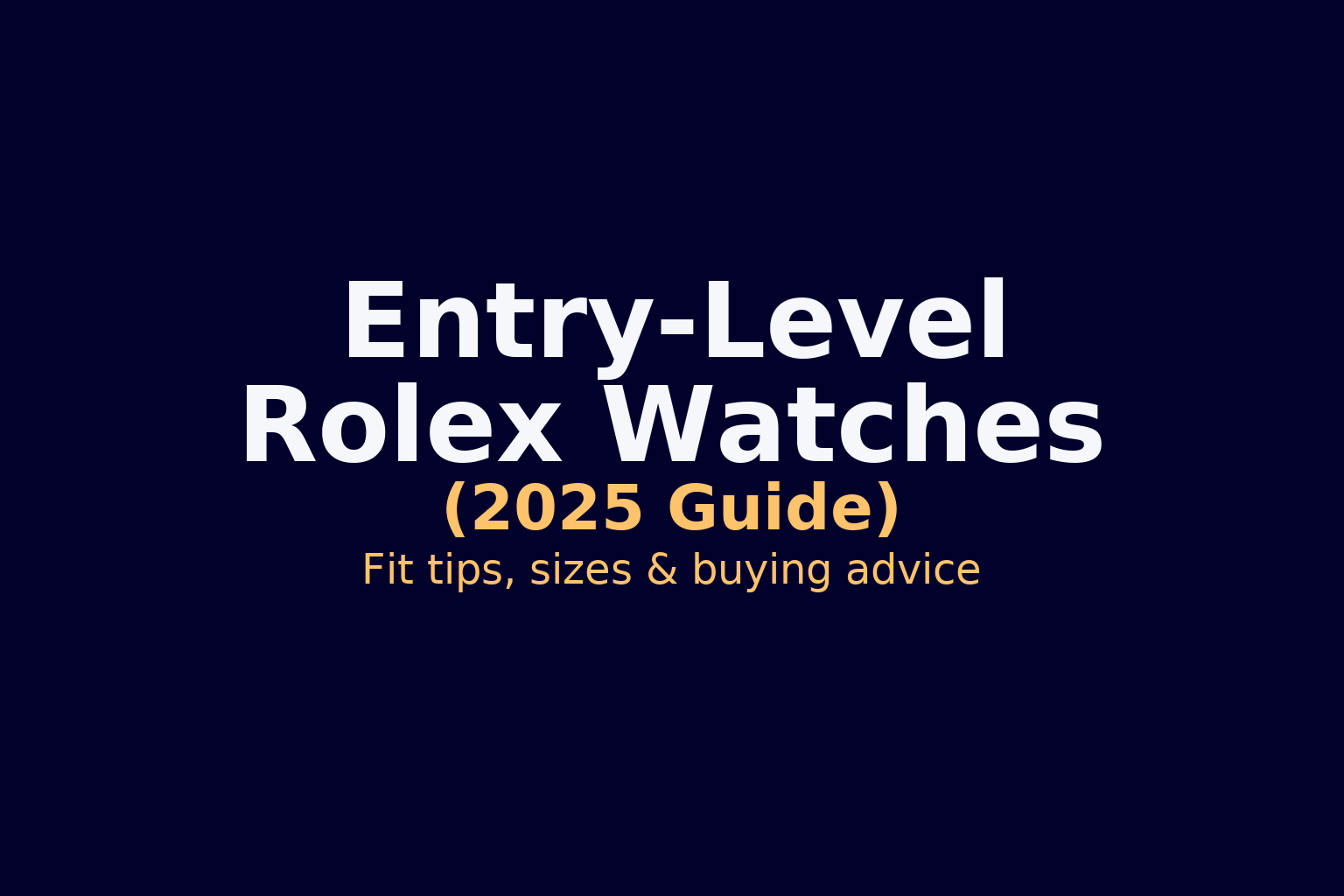 Entry-Level Rolex Watches (2025 Guide)
